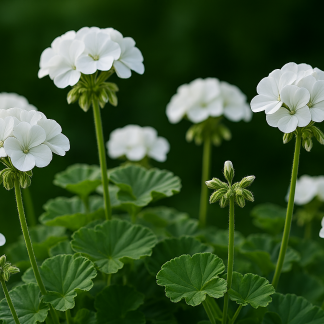 Geranien stehend, weiß